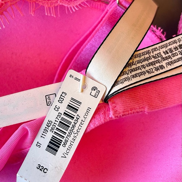 32C Victoria's Secret Hot Pink/Leopard Print Bra Duo lingerie - Picture 5 of 5